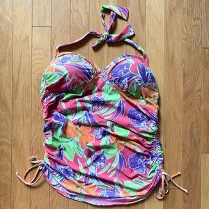 Lane Bryant Cacique Halter Tankini Top size 24